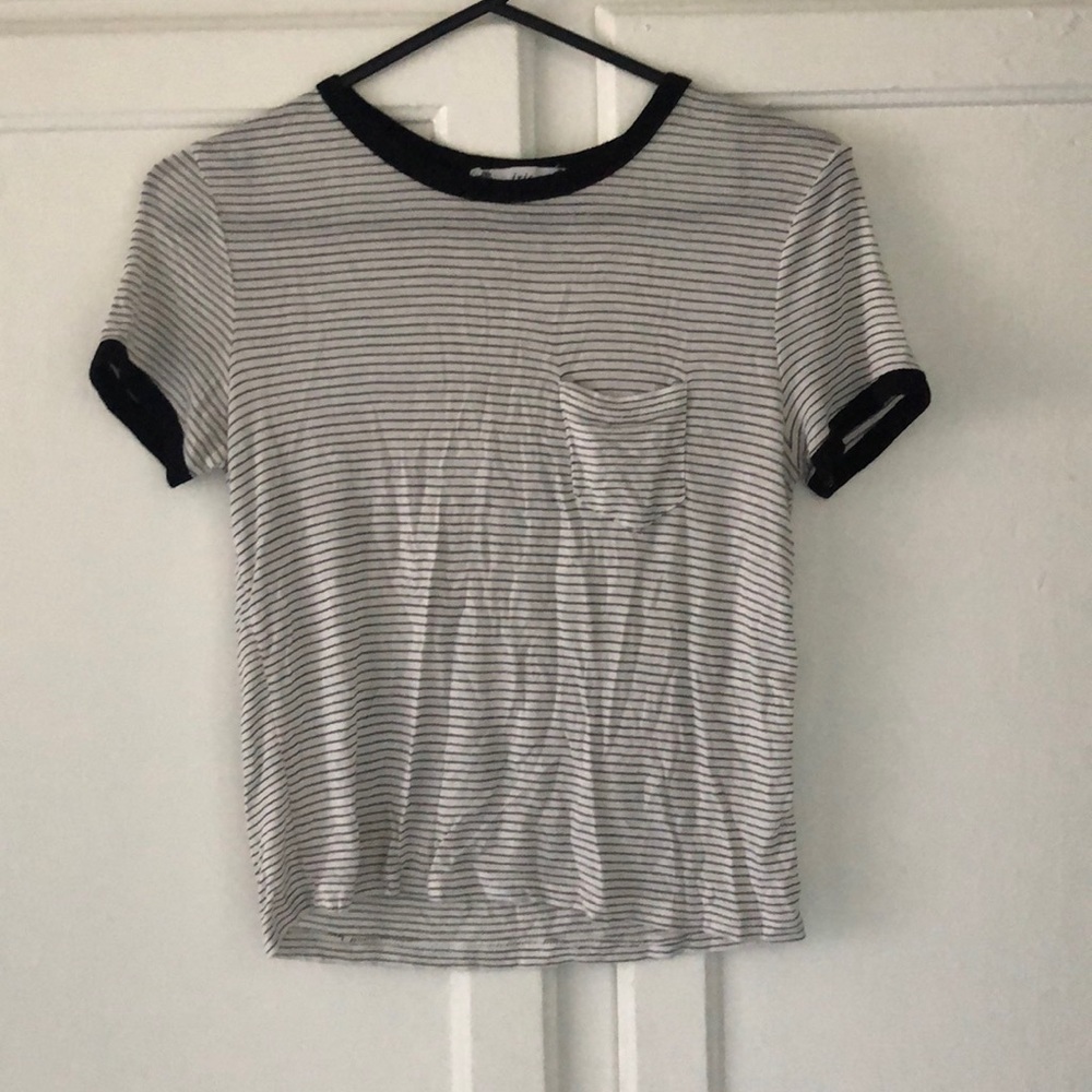 Striped Soft Cotton Basic Tee - image 1